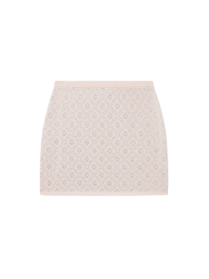 Crystal Monogram Knit Mini Skirt