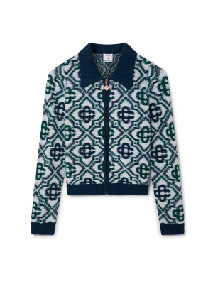 Monogram Knit Zip Jumper