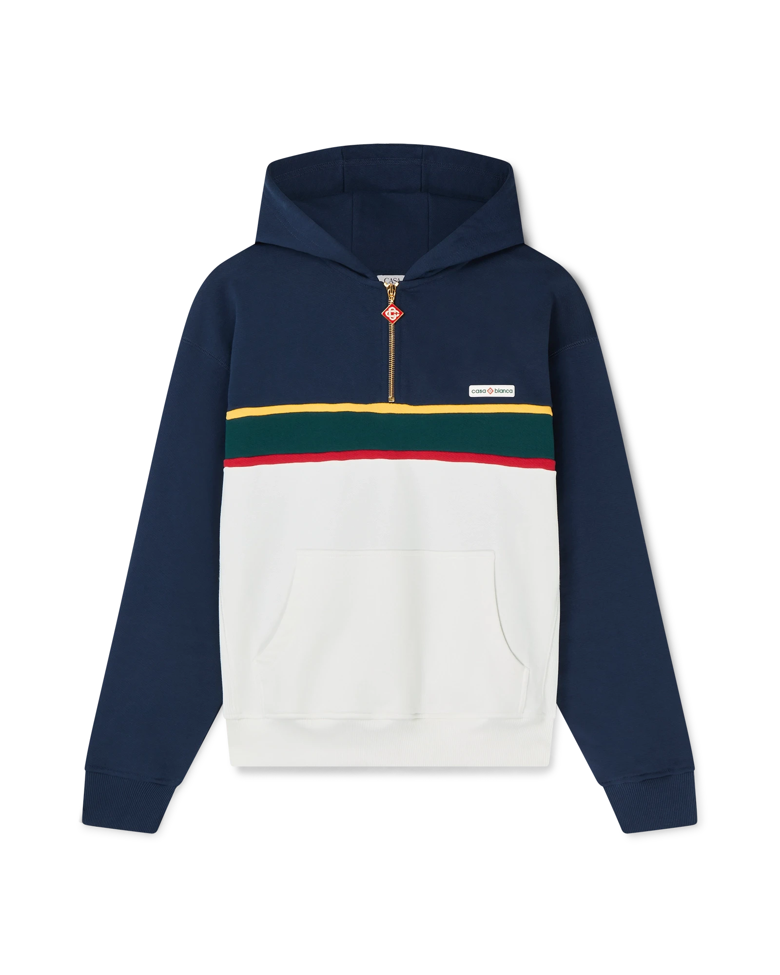 Colourblock Quarter Zip Hooded Sweatshirt