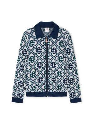 Monogram Knit Zip Jumper