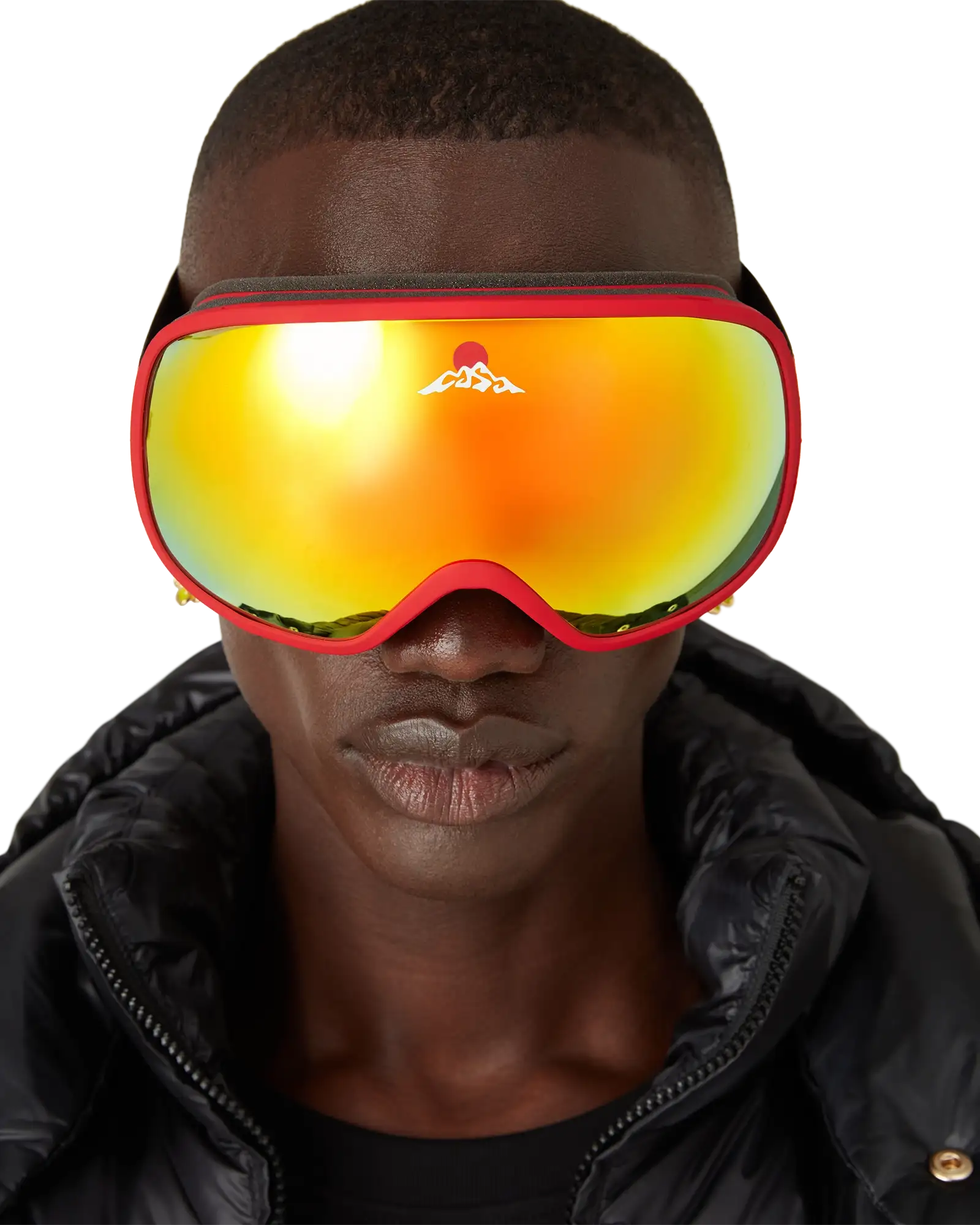 Red & Orange Gradient Ski Goggles - 图片 3