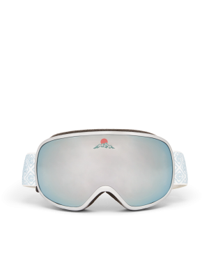 Silver & White Gradient Ski Goggles