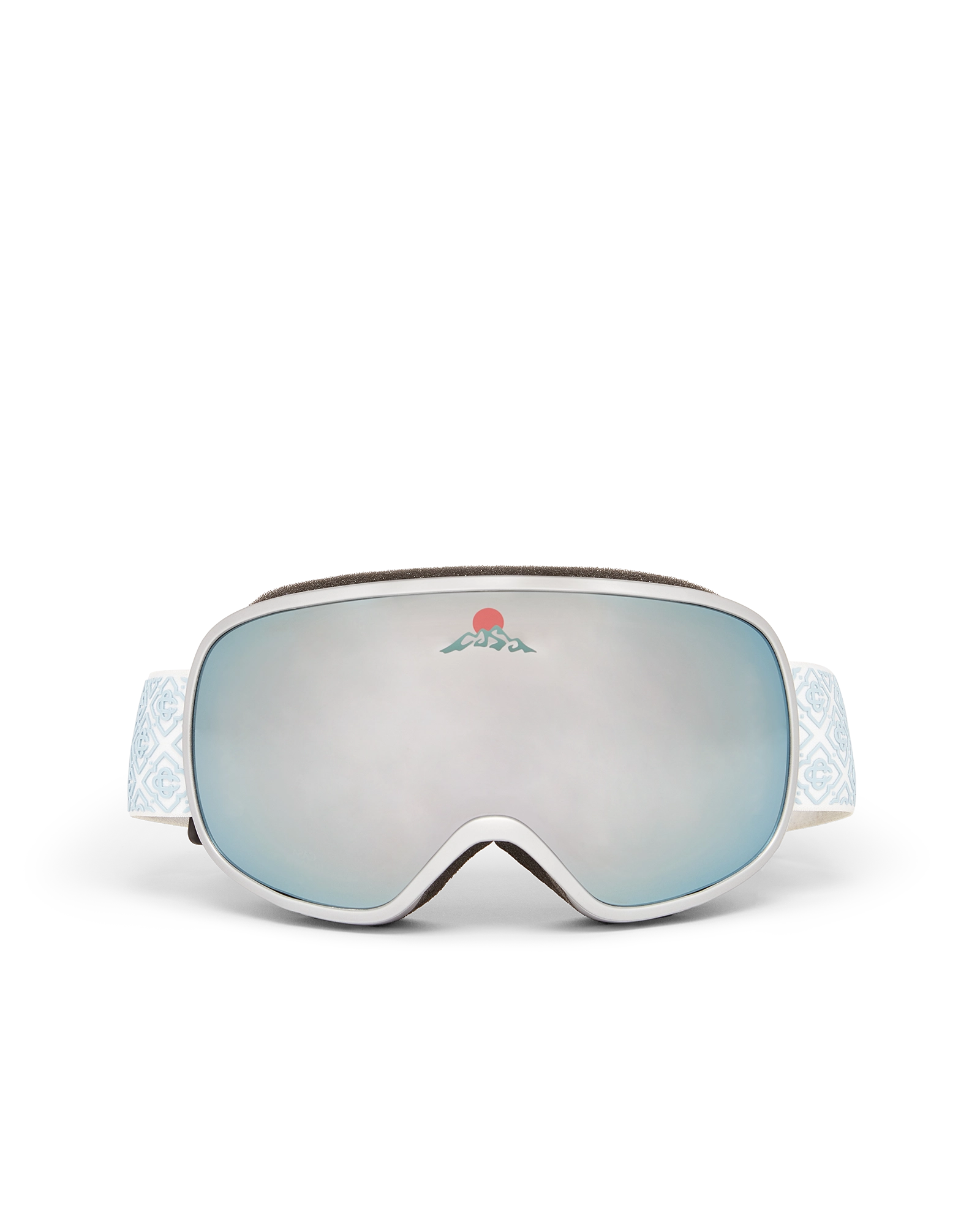 Silver & White Gradient Ski Goggles
