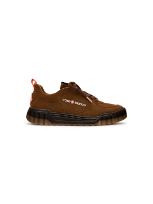 Women's Brown Suede Court Sneaker