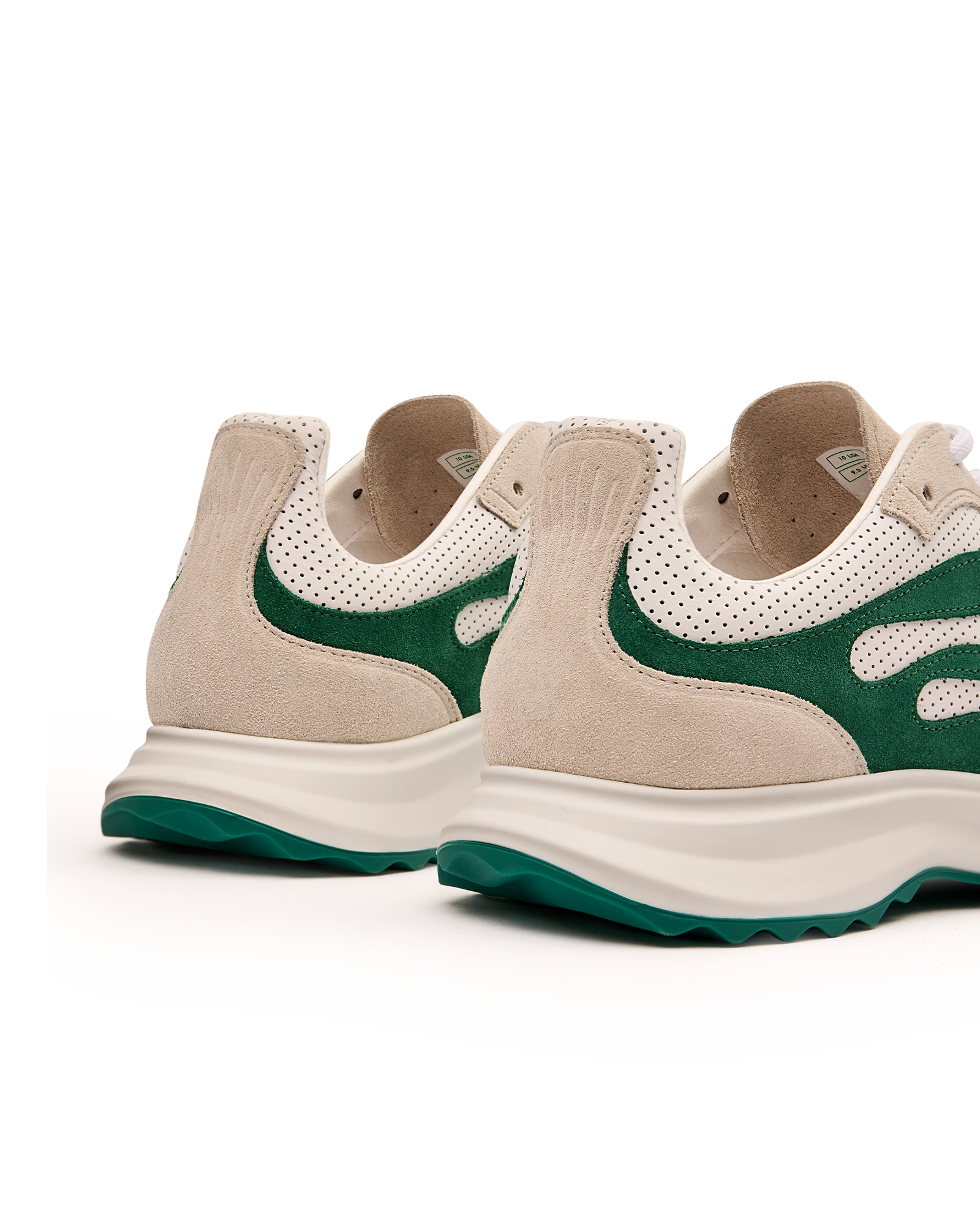 Men's White & Green Stade Sneaker - 图片 4