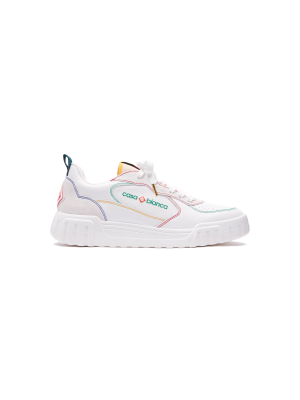 Women's Court White & Multicolour White Sneakers