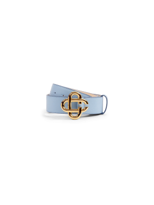 Mens Blue CC Logo Buckle Belt