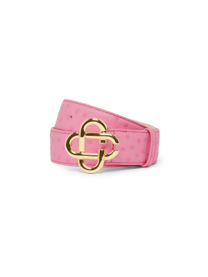 Pink Embossed CC Logo Belt