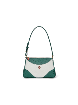 White & Green Jeanne Pochette Shoulder Bag