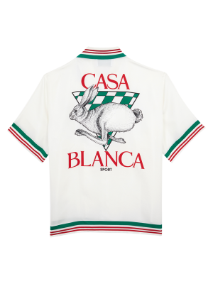 Casa Sport Knit Collar Short Sleeve Silk Shirt