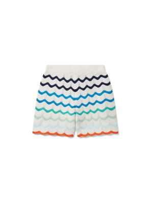Gradient Wave Crochet Shorts