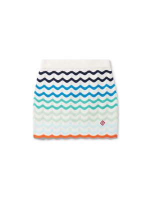 Gradient Wave Crochet Skirt