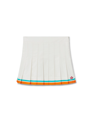 Tennis Stripe Pleated Skirt