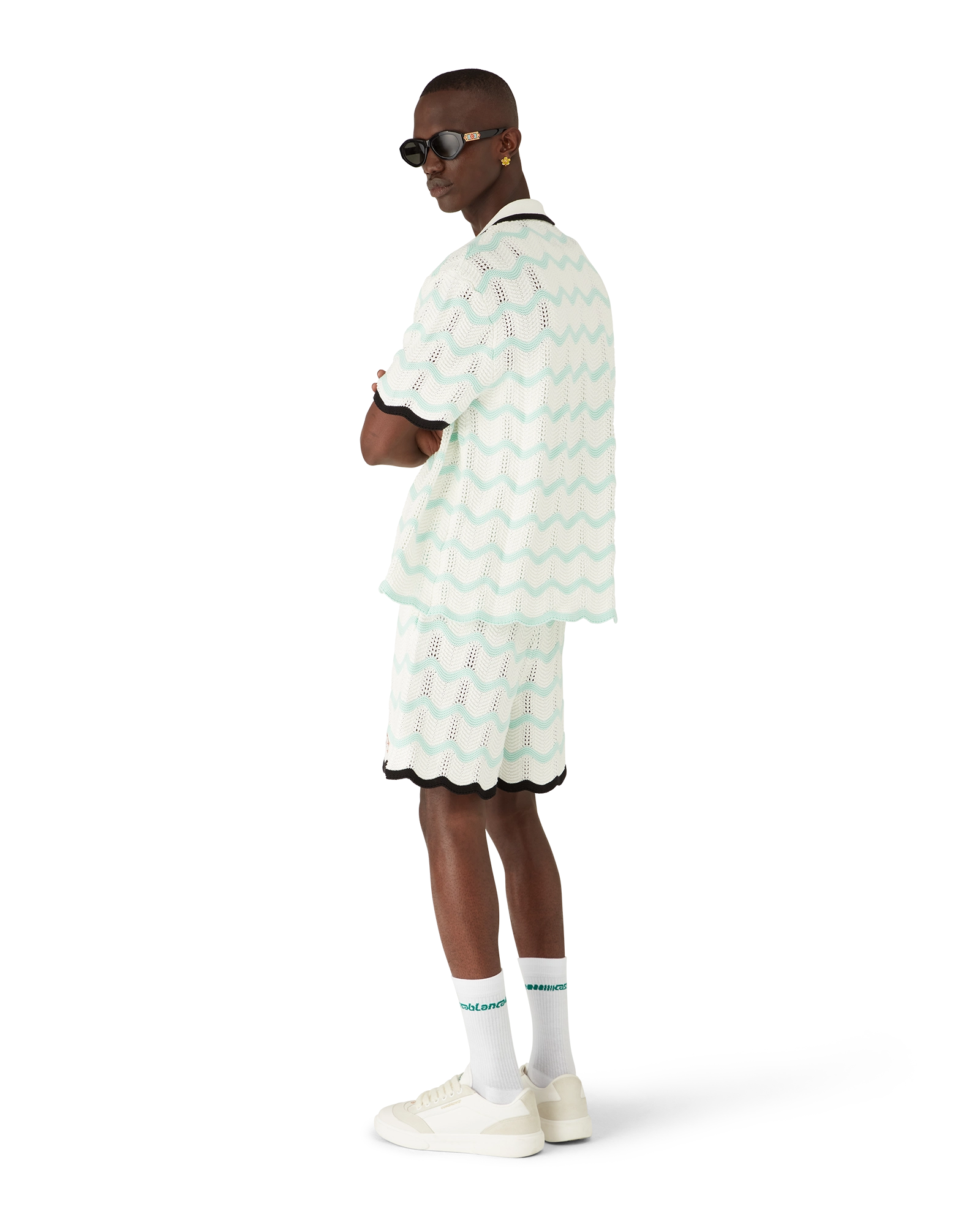 Gradient Wave Cotton Crochet Shorts - 图片 2