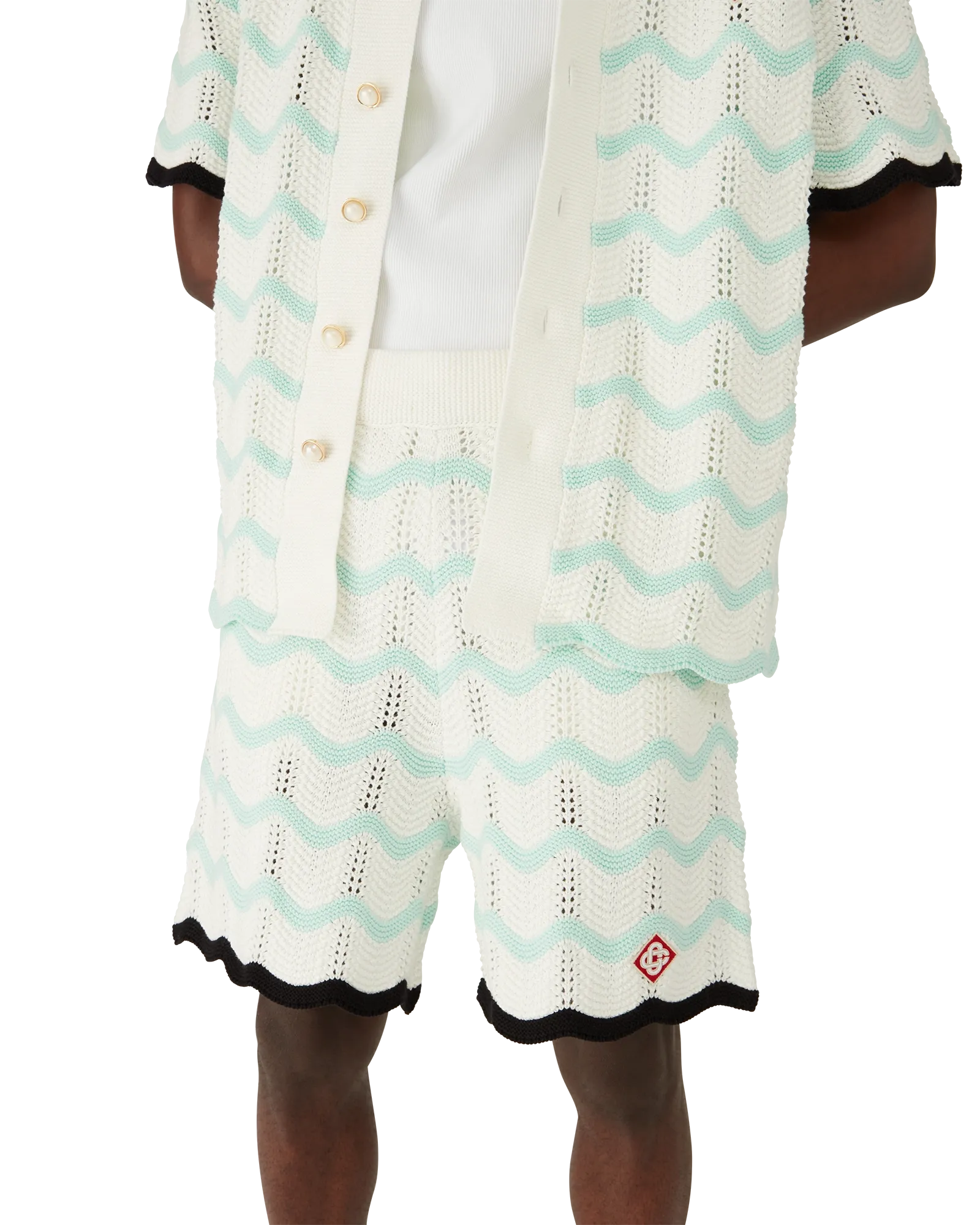 Gradient Wave Cotton Crochet Shorts - 图片 4