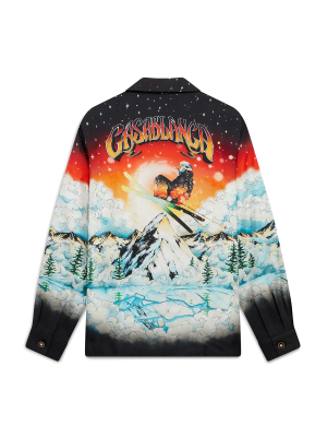 Ski Lake  Long Sleeve Silk Twill Shirt