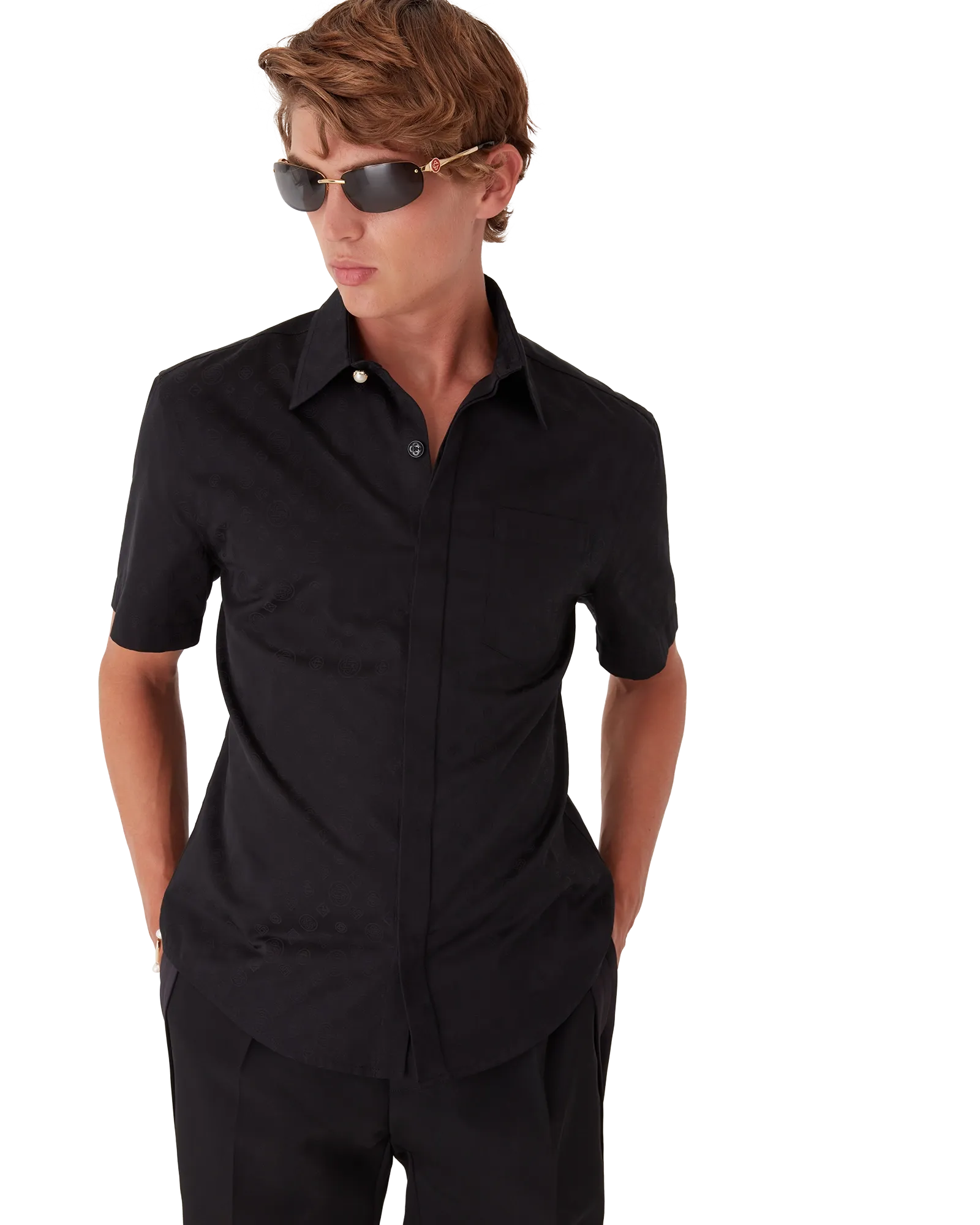 Cotton Monogram Short Sleeve Shirt - 图片 4