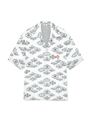 Jacquard Motif Short Sleeve Shirt