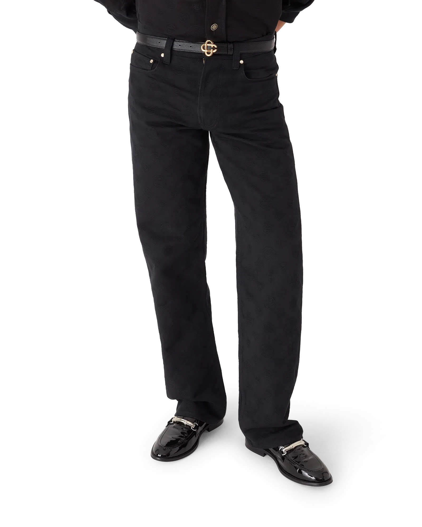 Denim Monogram Straight Leg Jeans - 图片 4