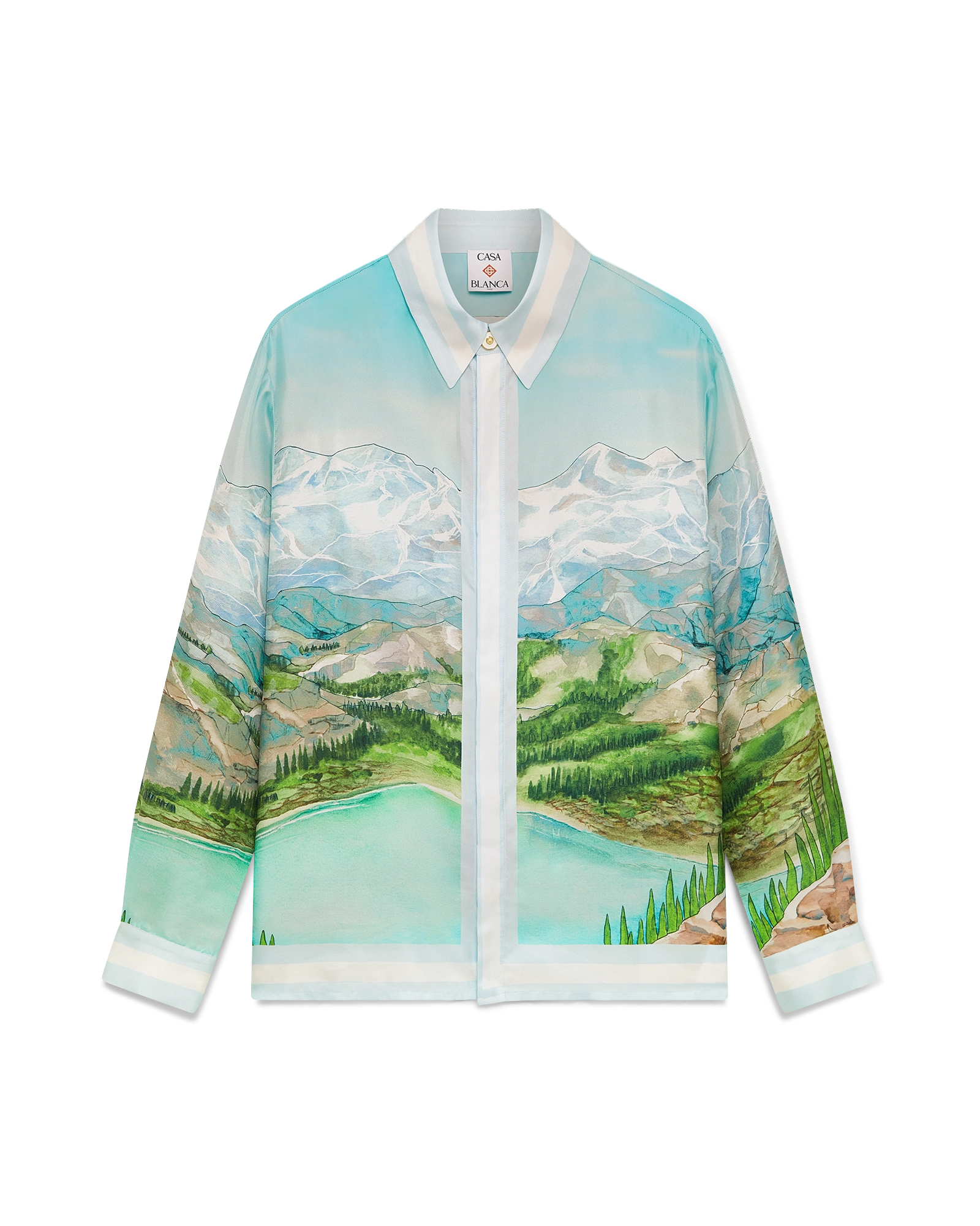 Dalmatian A La Montange Long Sleeve Silk Shirt - 图片 10