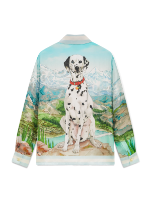 Dalmatian A La Montange Long Sleeve Silk Shirt