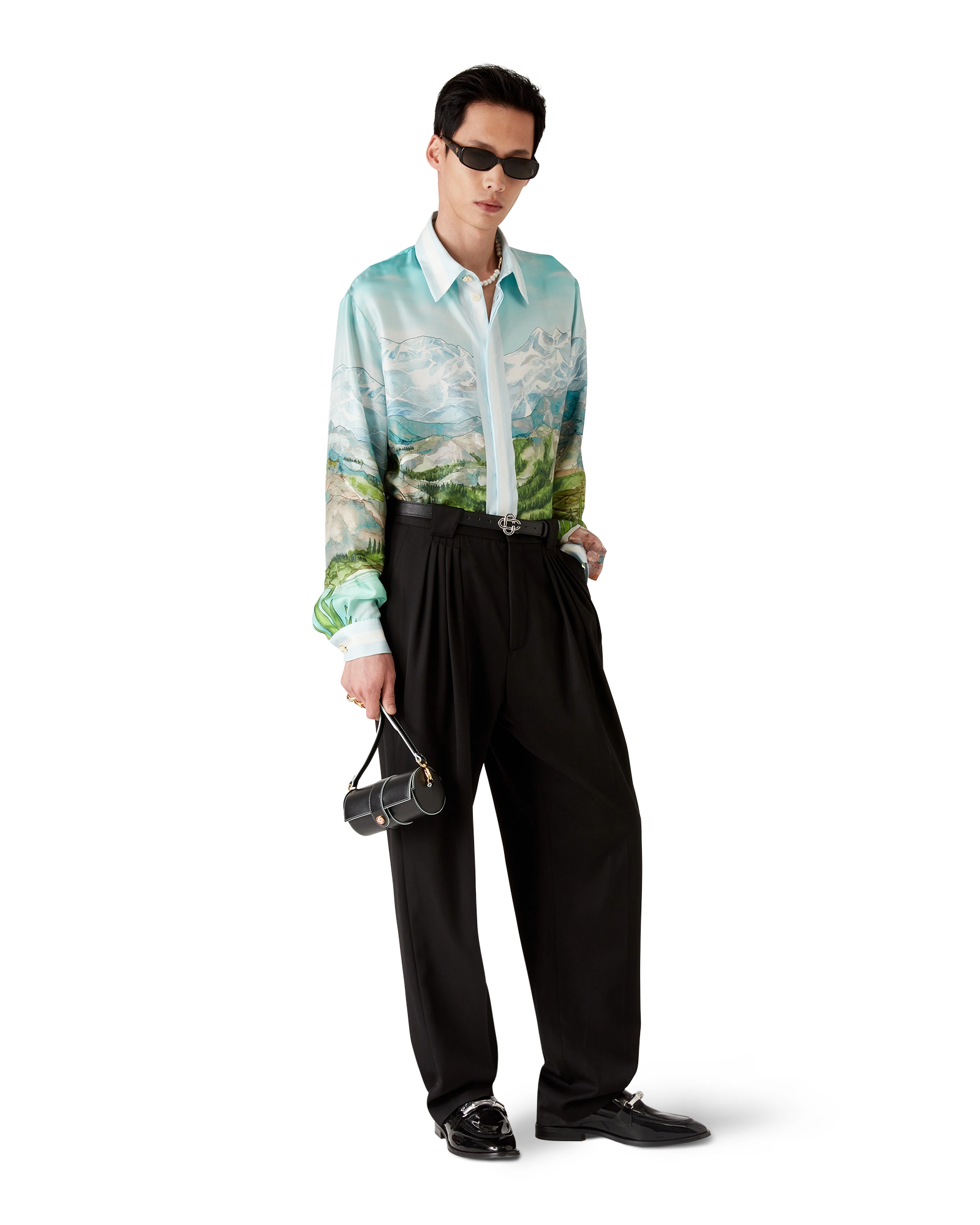 Dalmatian A La Montange Long Sleeve Silk Shirt - 图片 3