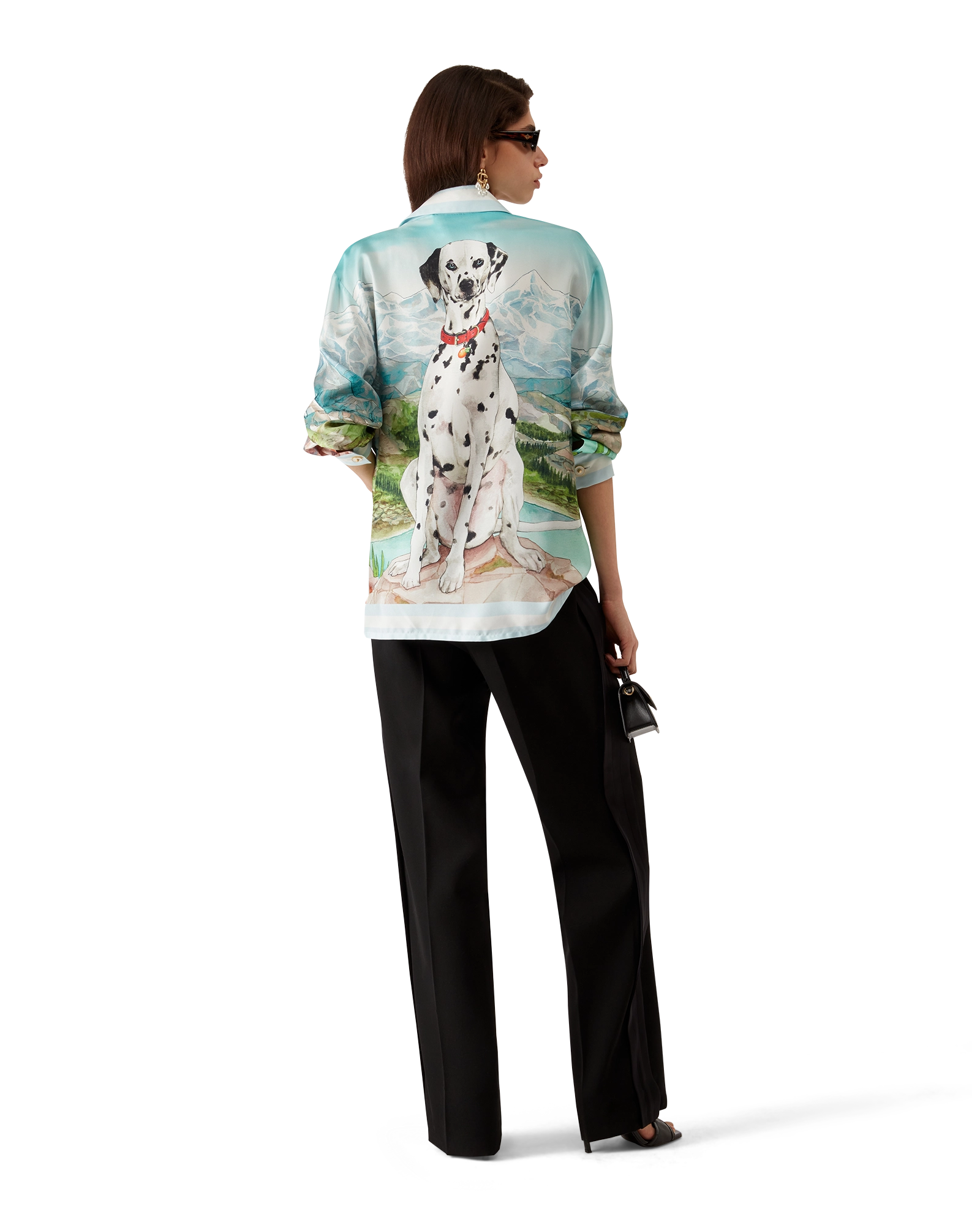 Dalmatian A La Montange Long Sleeve Silk Shirt - 图片 4