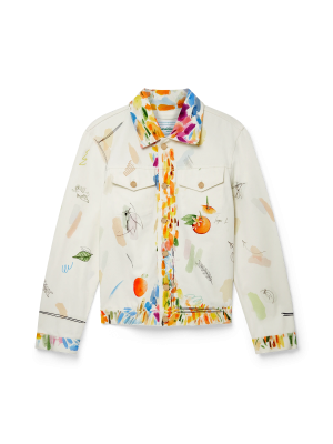 Work In Progress Classic Printed Denim Jacket