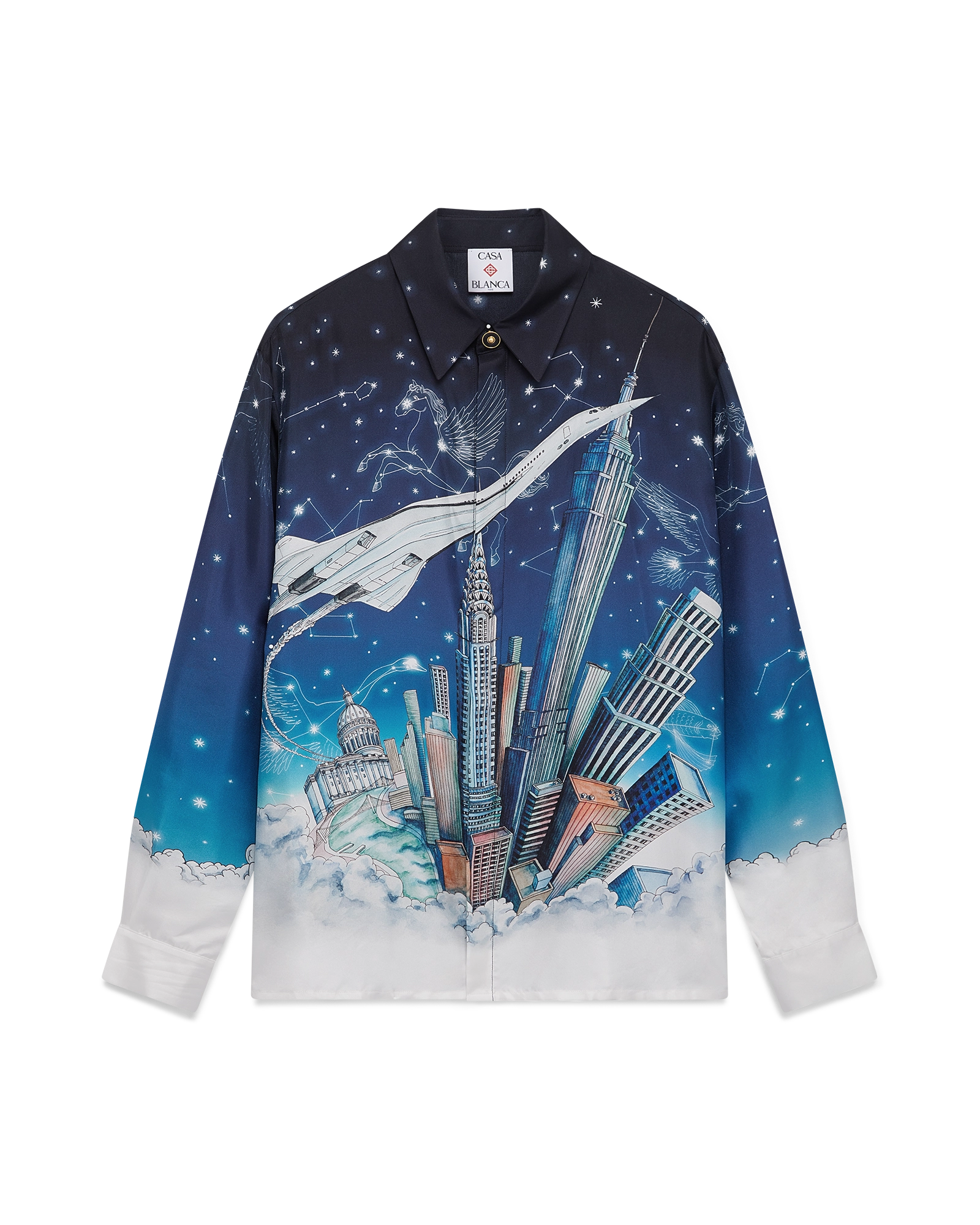 Vol De Nuit Long Sleeve Silk Shirt - 图片 10