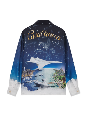 Vol De Nuit Long Sleeve Silk Shirt