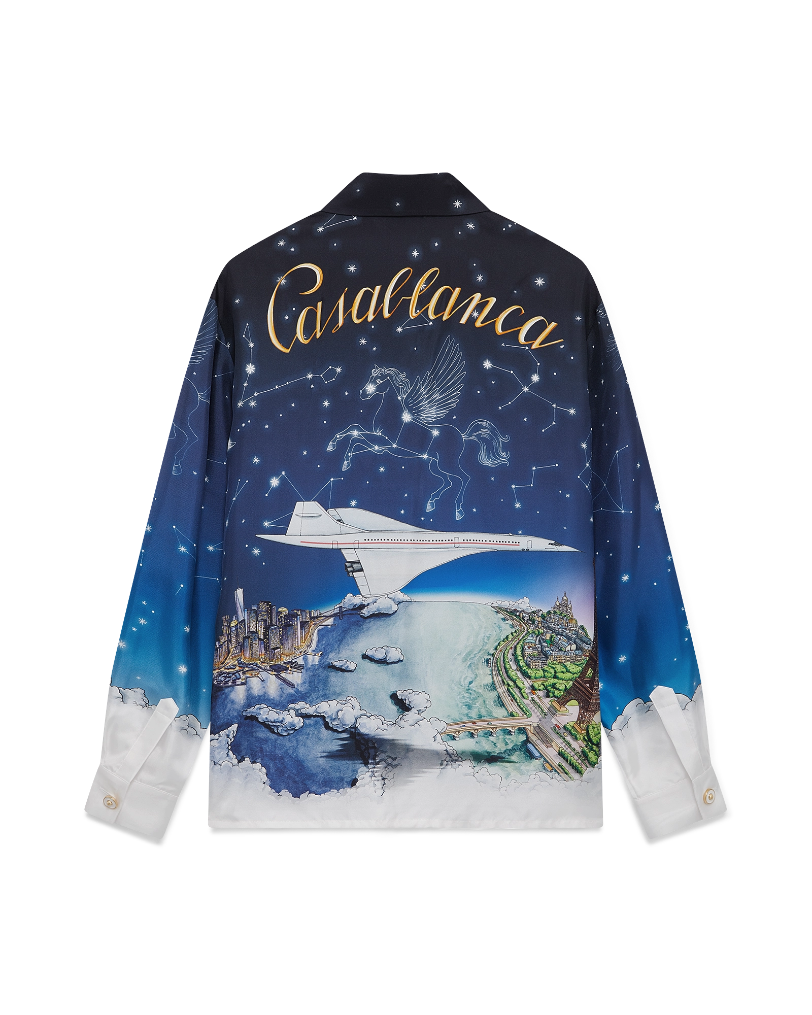 Vol De Nuit Long Sleeve Silk Shirt