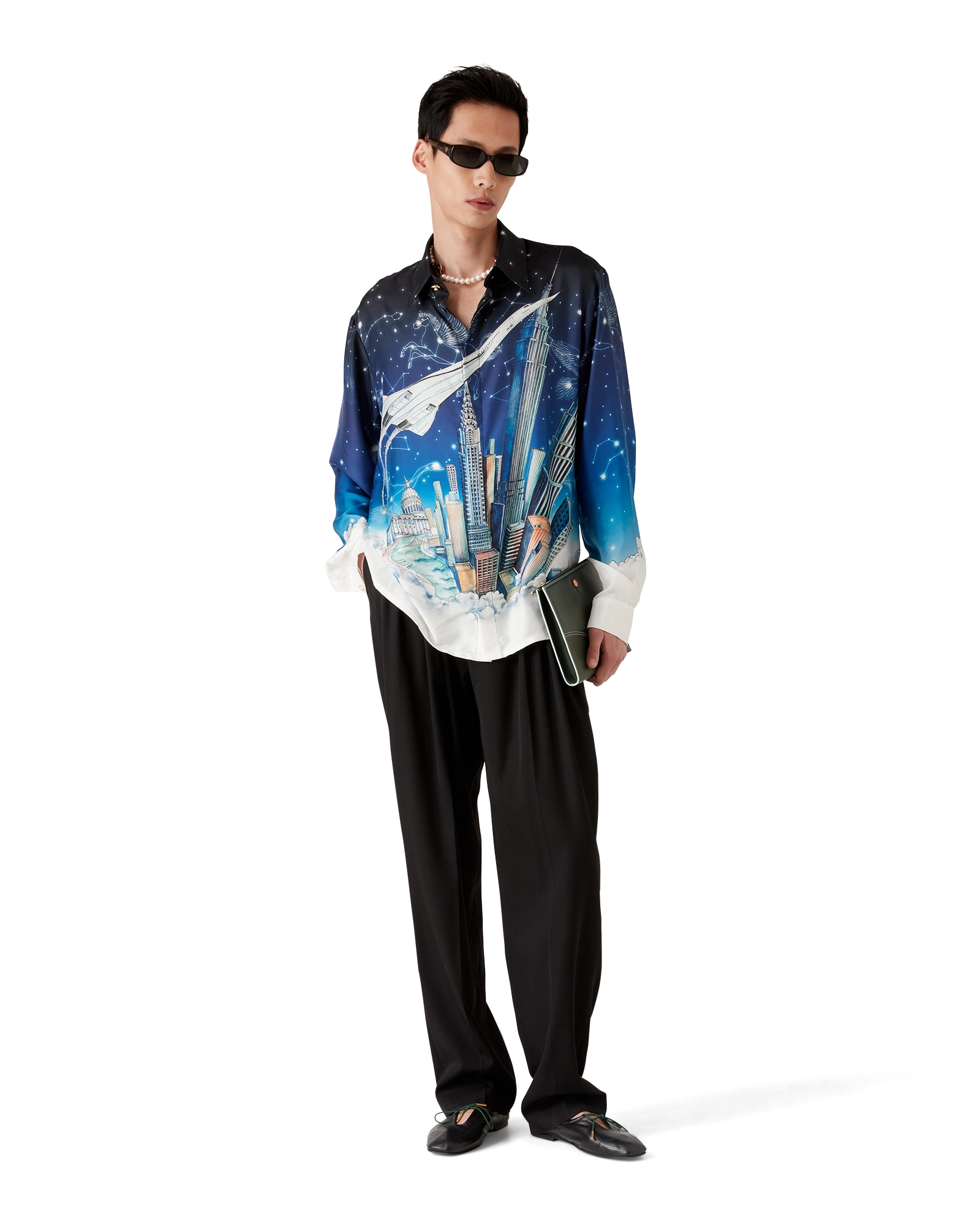 Vol De Nuit Long Sleeve Silk Shirt - 图片 2
