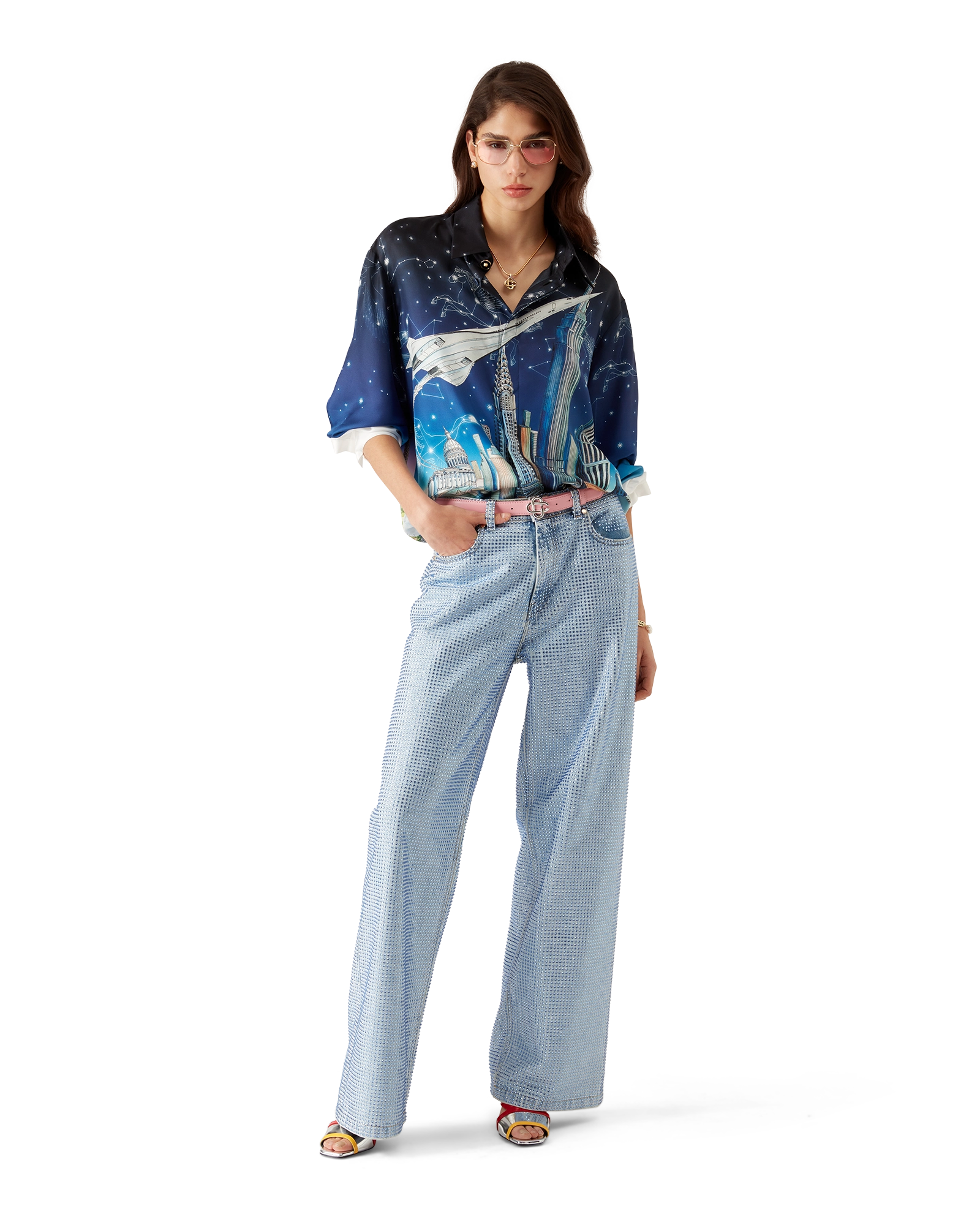 Vol De Nuit Long Sleeve Silk Shirt - 图片 3