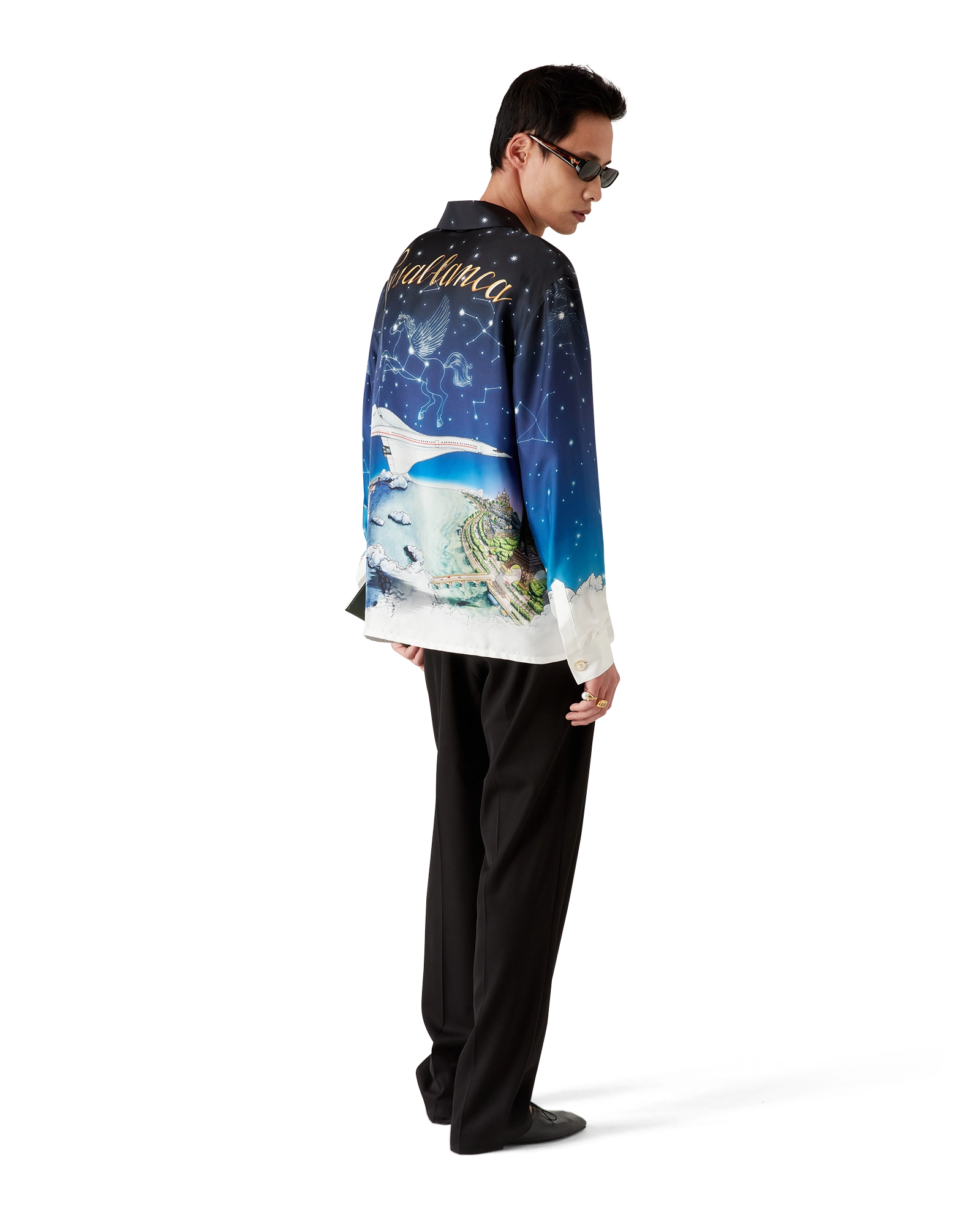 Vol De Nuit Long Sleeve Silk Shirt - 图片 4