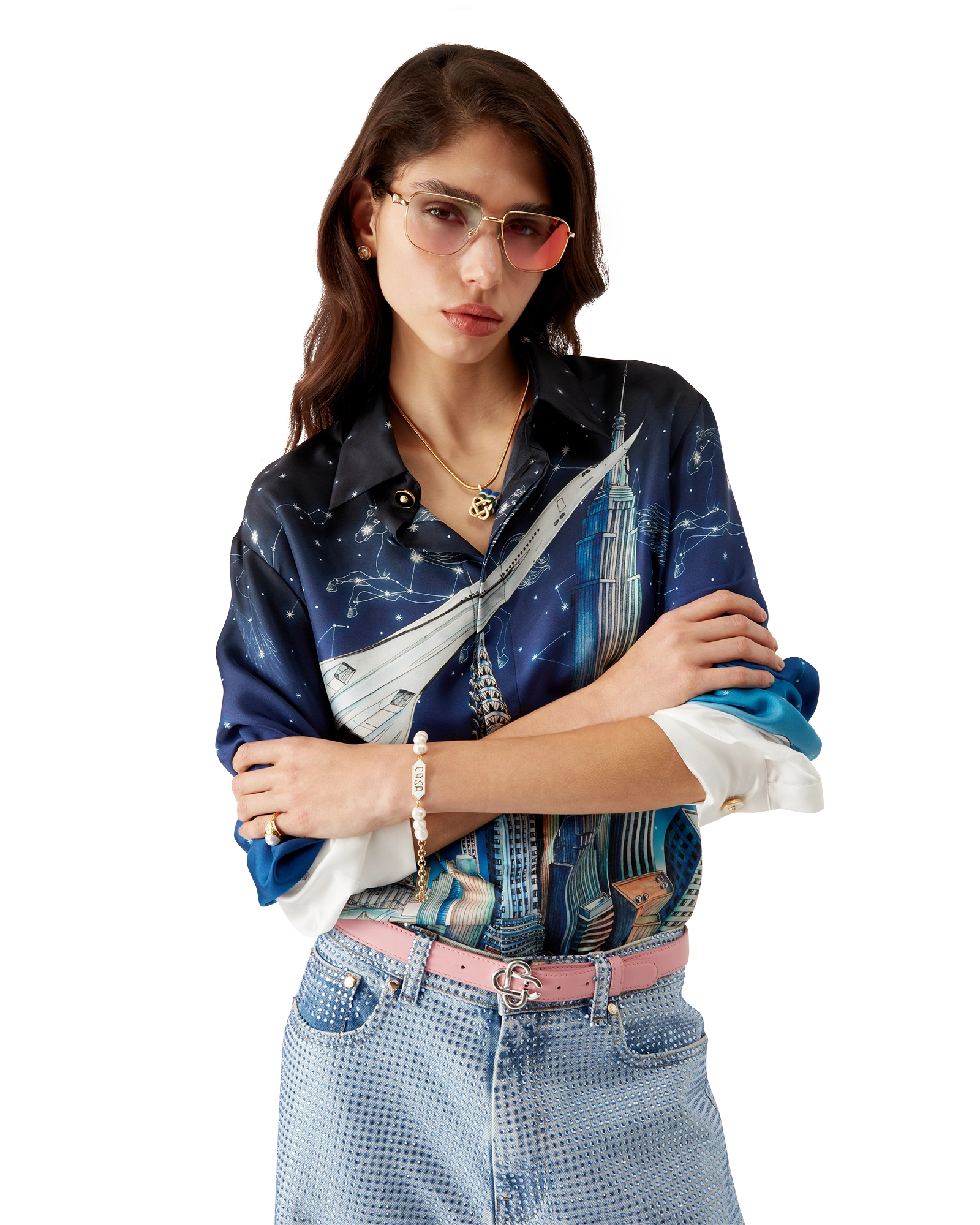 Vol De Nuit Long Sleeve Silk Shirt - 图片 7