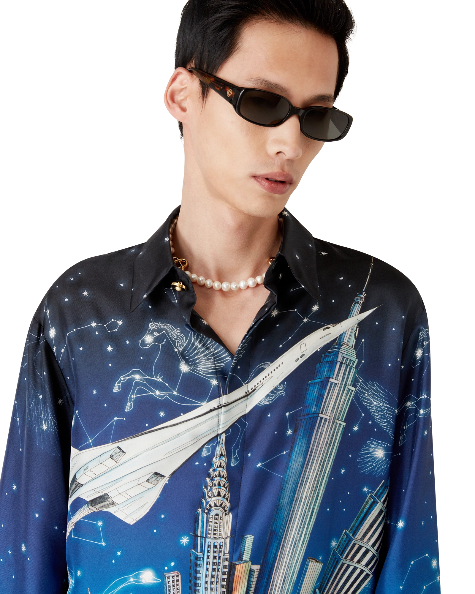 Vol De Nuit Long Sleeve Silk Shirt - 图片 9