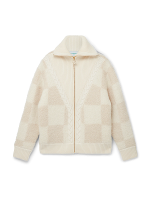 Checked Boucle Cardigan