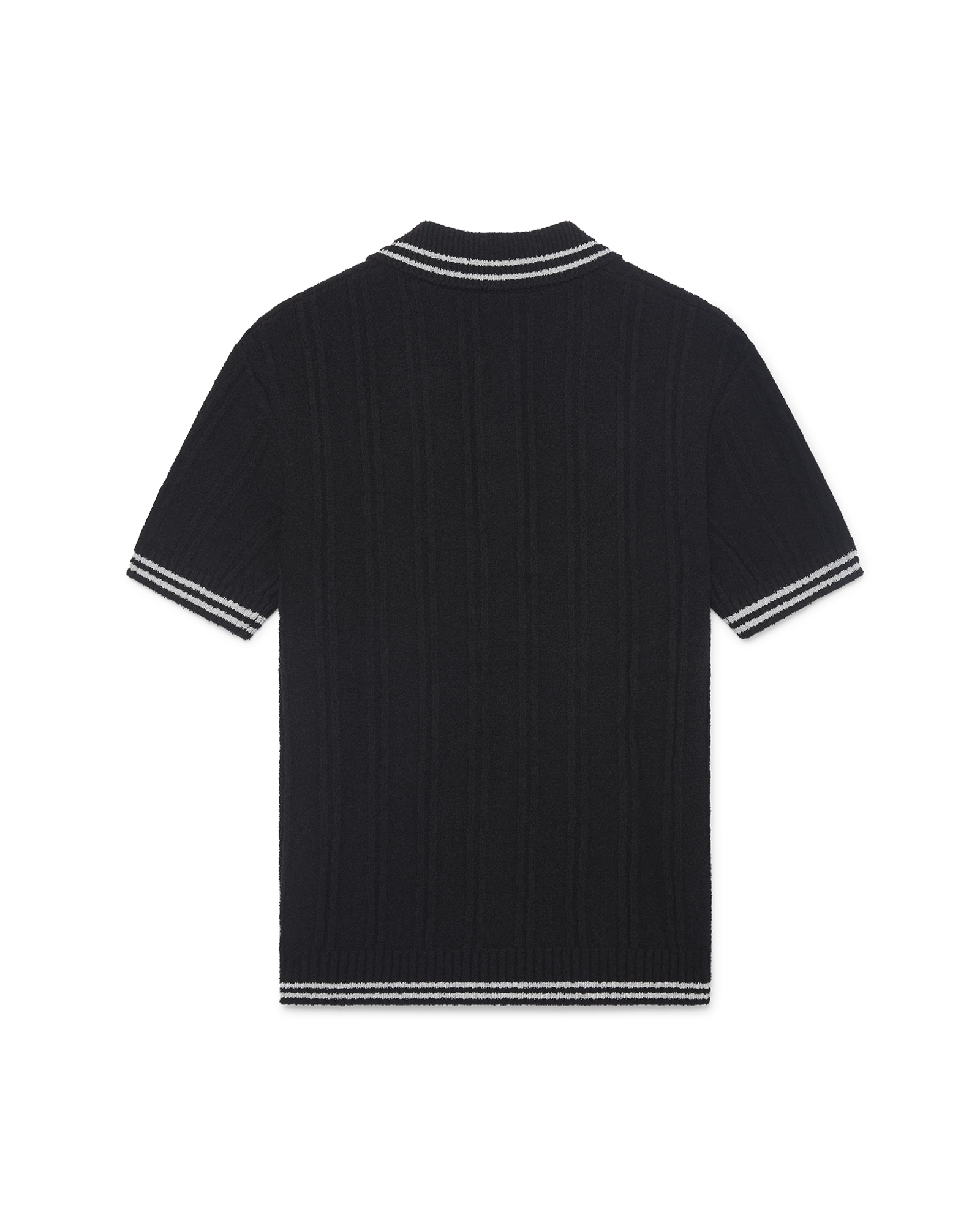 Silver Trim Boucle Polo Shirt - 图片 2