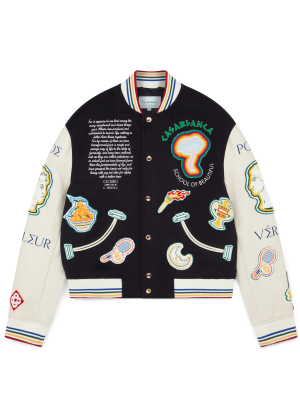 Chenille Patchwork Bomber Jacket