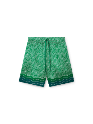 Column Monogram Silk Shorts