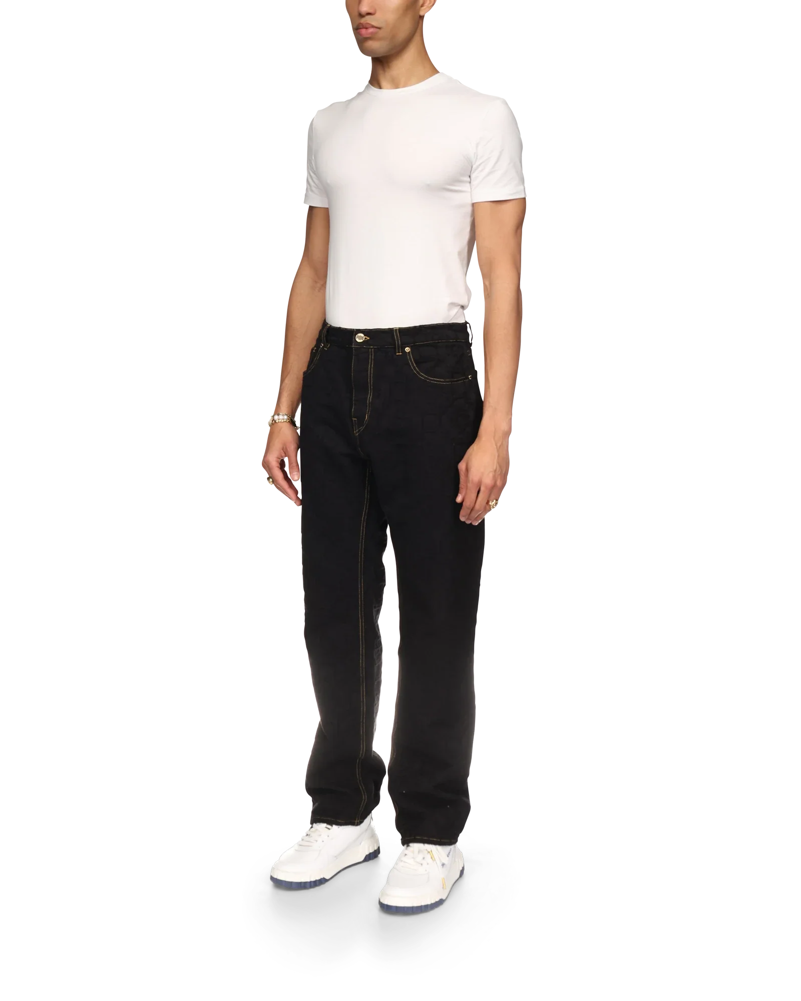 Jacquard Denim Jeans - 图片 3