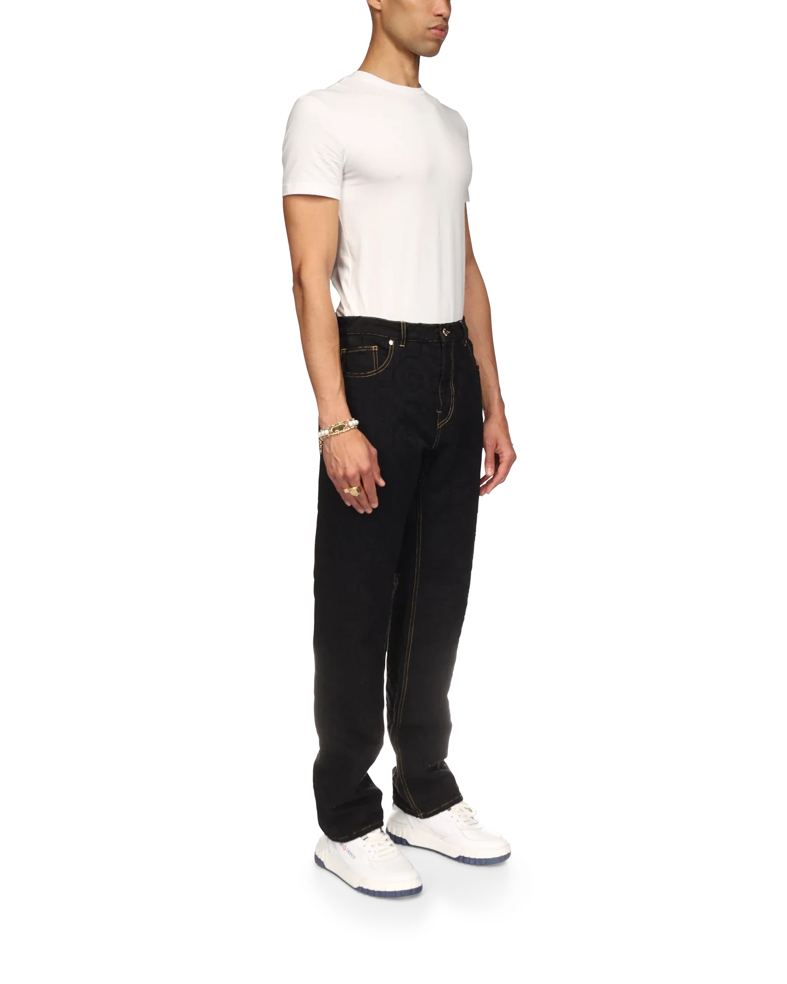 Jacquard Denim Jeans - 图片 5