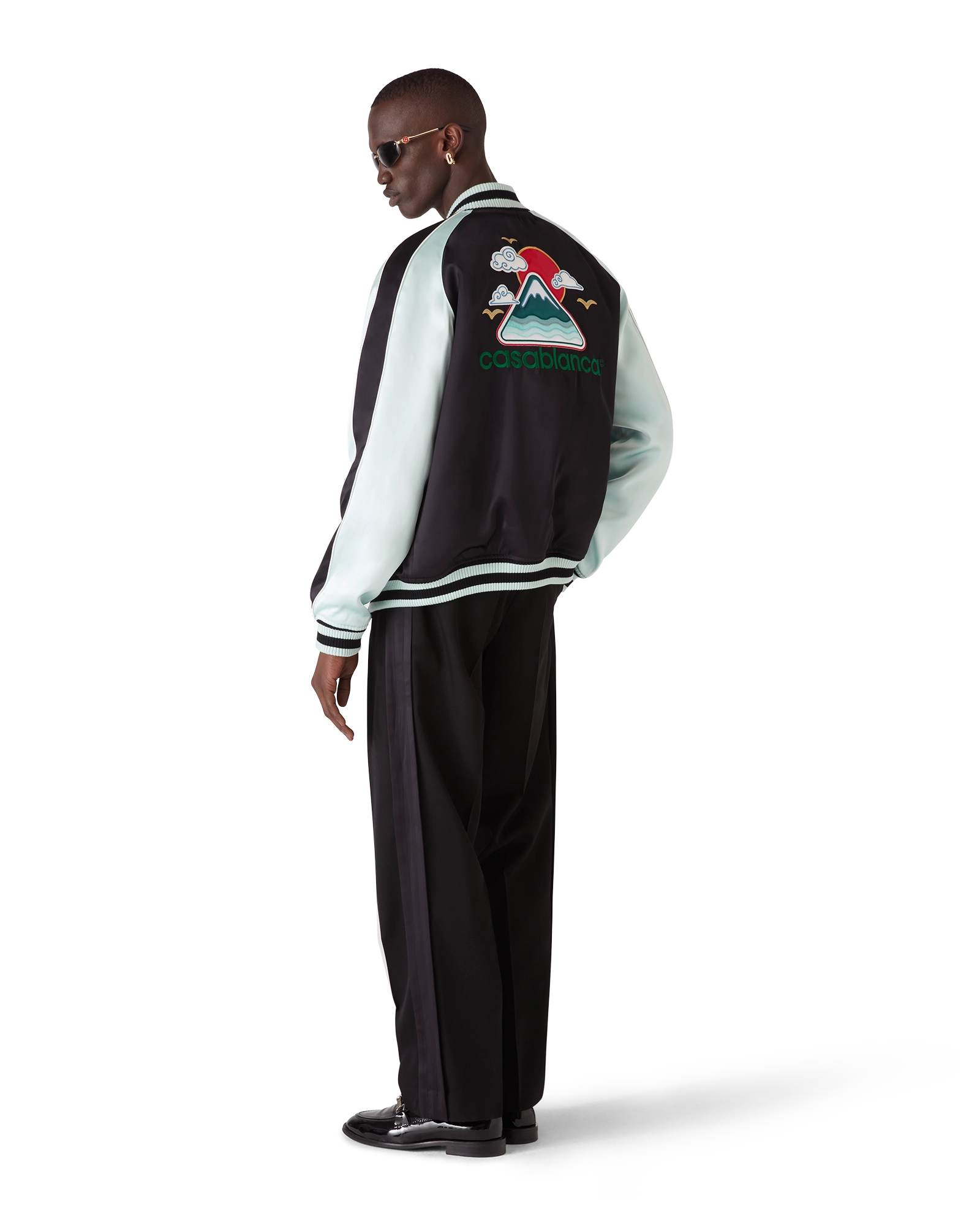 Embroidered Satin Bomber Jacket - 图片 3