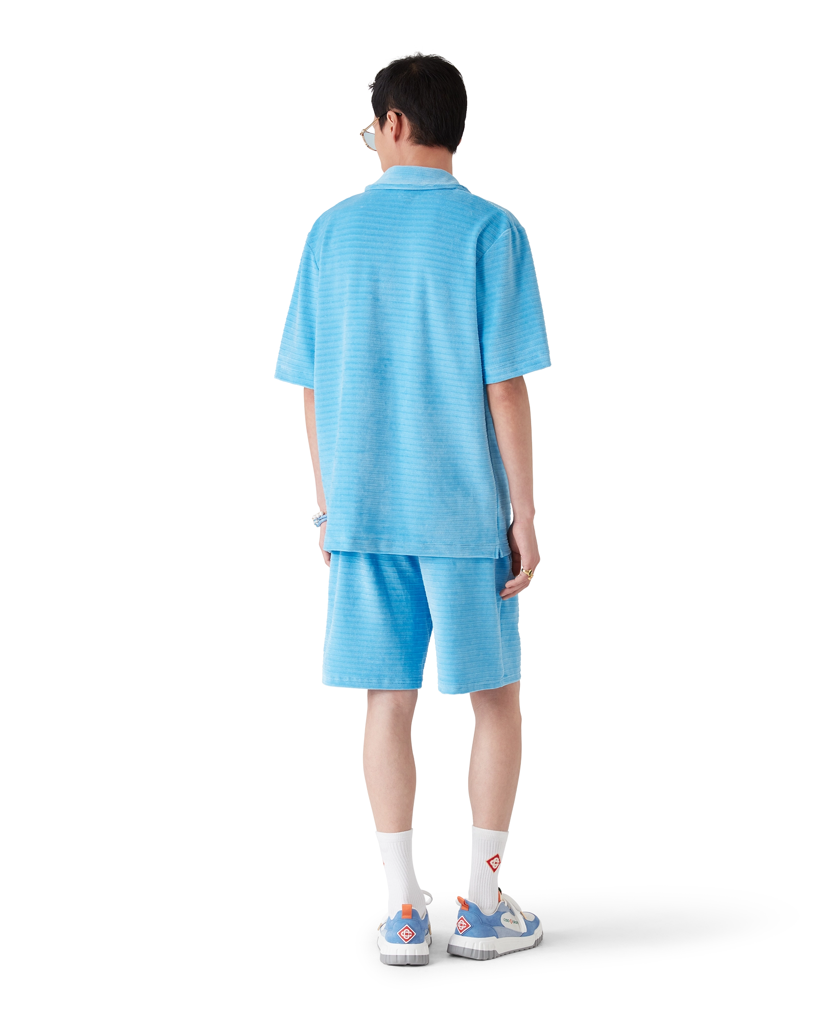 Velour Short Sleeve Stripe Shirt - 图片 3