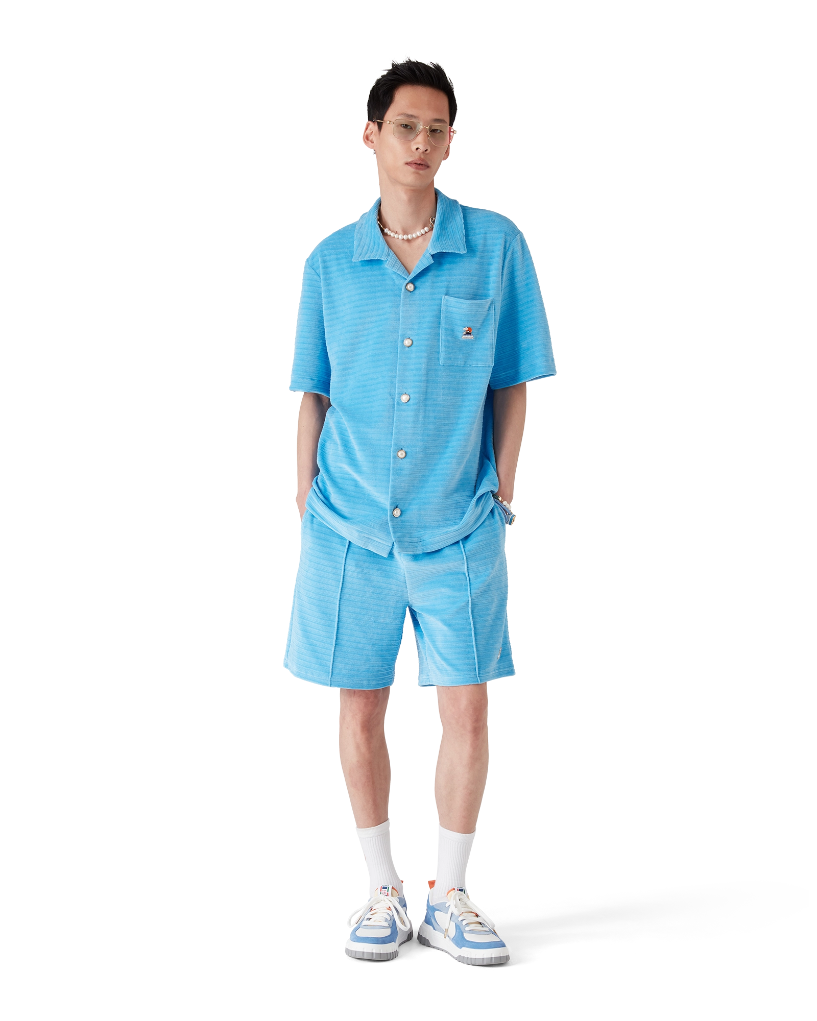 Velour Stripe Shorts - 图片 2