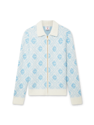 Mohair Monogram Zip Jumper