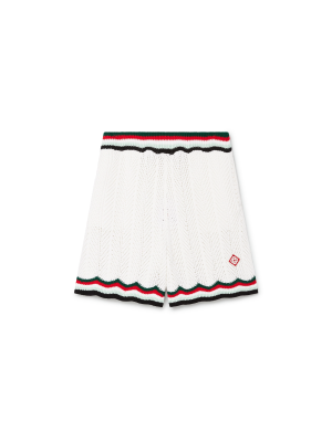 Cotton Chevron Crochet Shorts