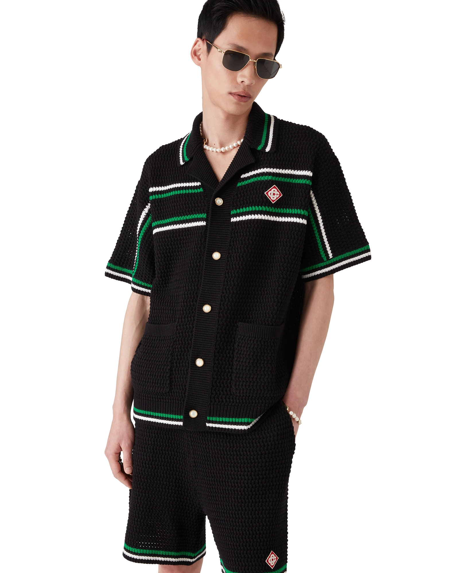 Tennis Short Sleeve Crochet Shirt - 图片 4