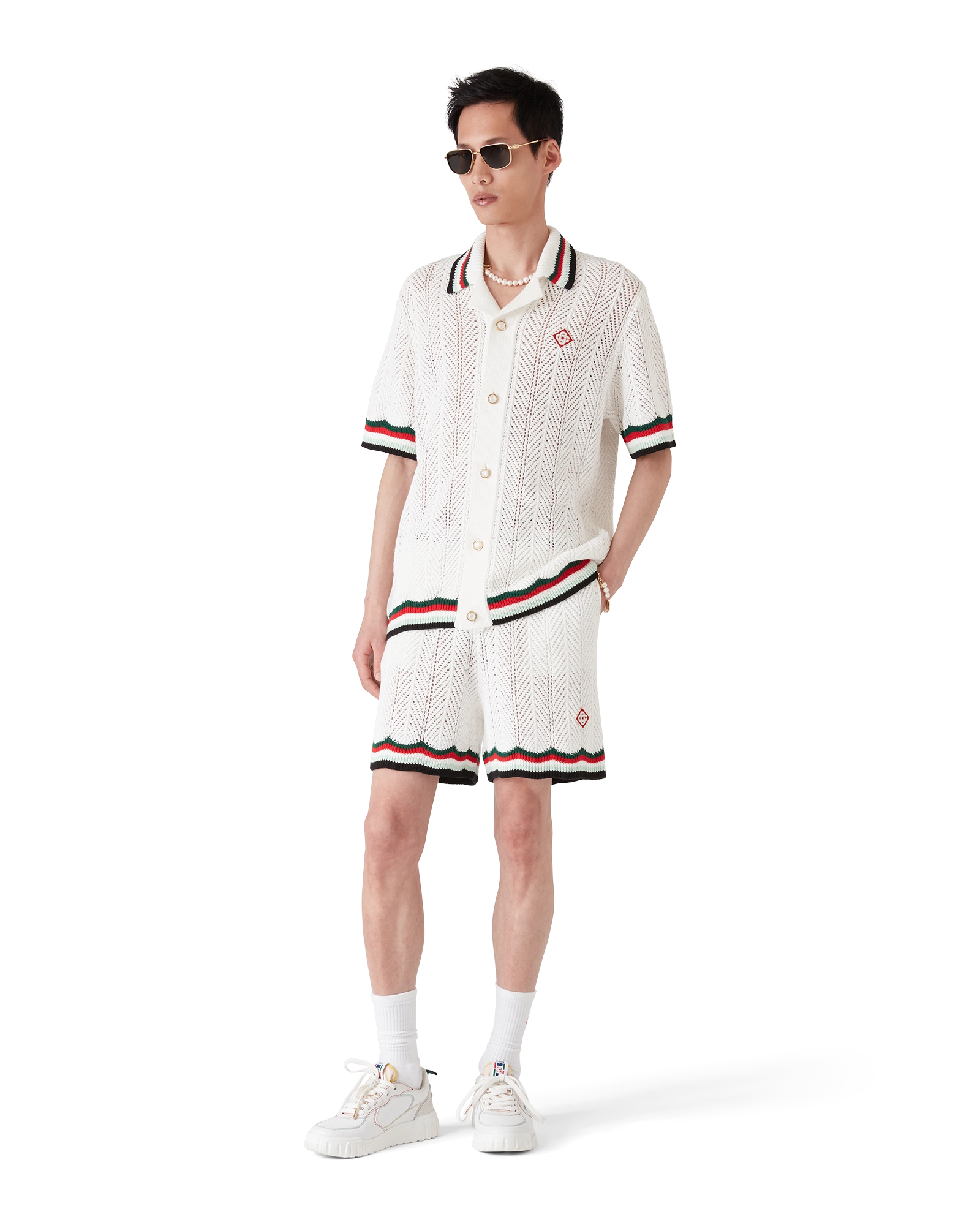 Cotton Montagne Ondulee Short Sleeve Crochet Shirt - 图片 2