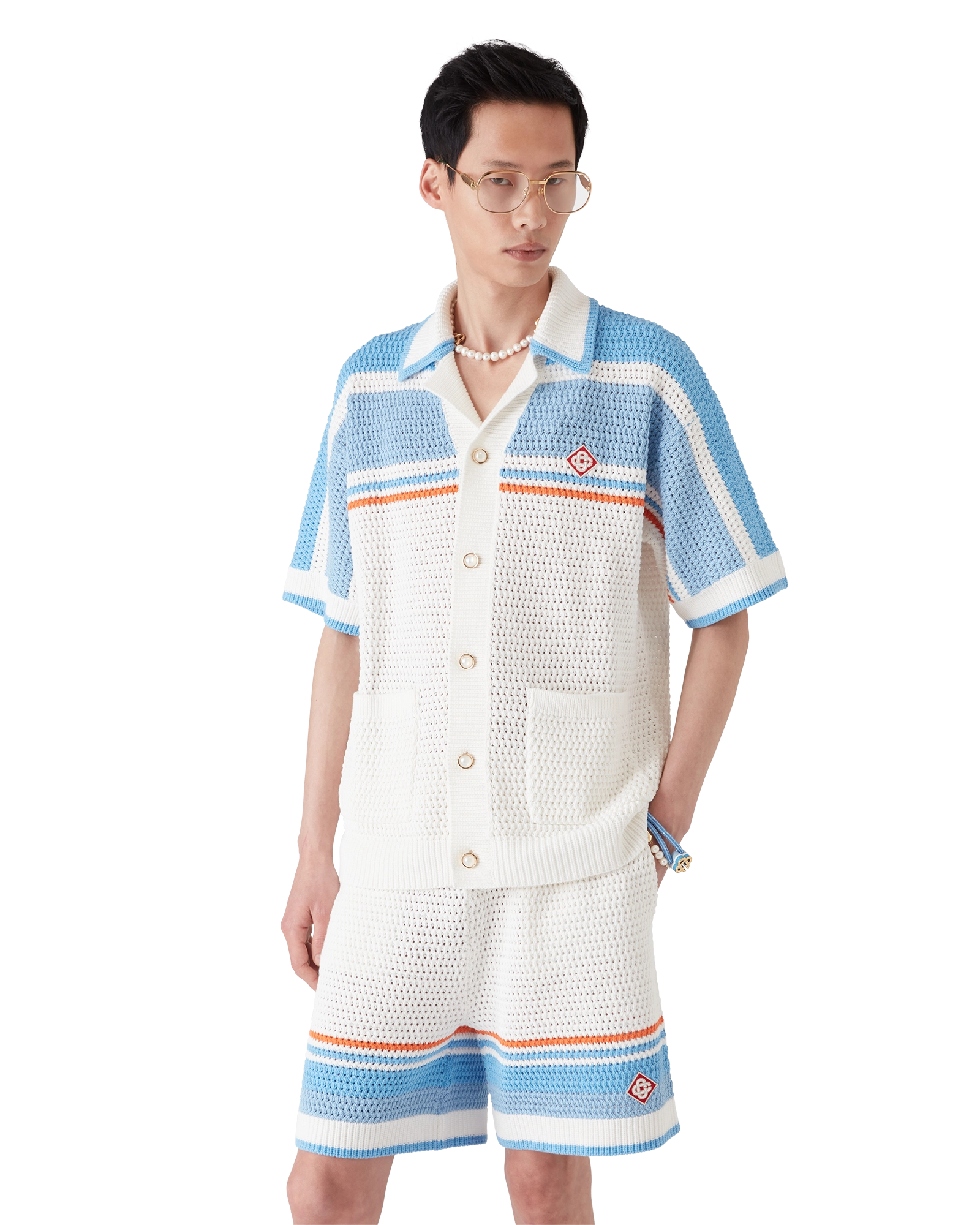 Cotton Tennis Short Sleeve Crochet Shirt - 图片 4